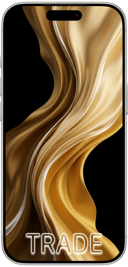 Χρυσή μεταξένια ταπετσαρία σε οθόνη iPhone, με την ένδειξη Ανταλλαγή